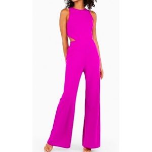 Express fuchsia jumpsuit with cut-outs S
